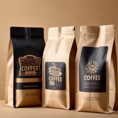 Custom Food Grade Kraft Coffee Paper Pouch with Zipper