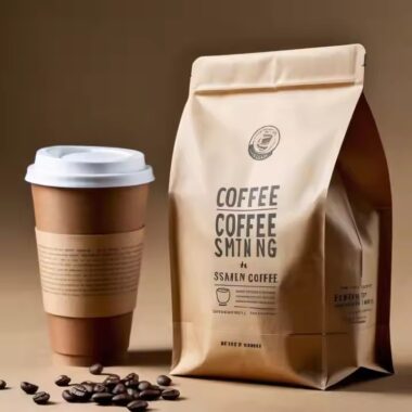 Custom Food Grade Kraft Coffee Paper Pouch with Zipper