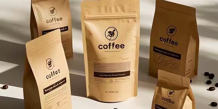 Custom Food Grade Kraft Coffee Paper Pouch with Zipper