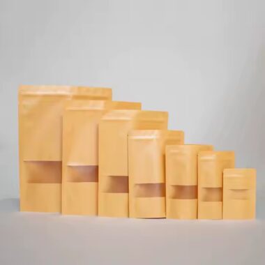 Food Grade Kraft Paper Pouch with Transparent Window for Snacks