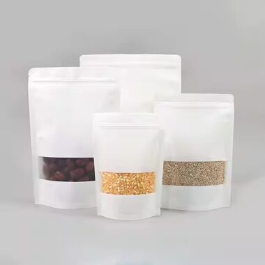 Food Grade Kraft Paper Pouch with Transparent Window for Snacks
