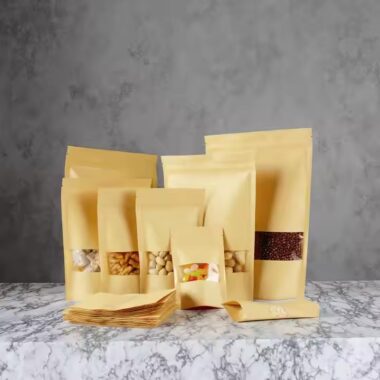 Food Grade Kraft Paper Pouch with Transparent Window for Snacks