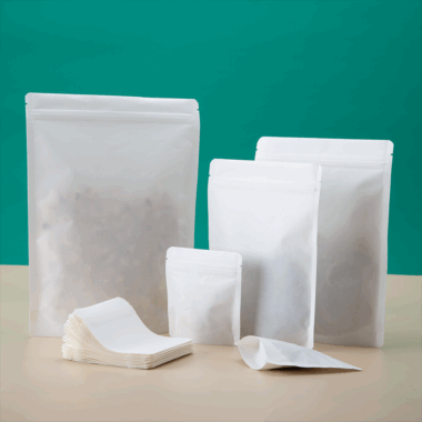White Doypack Stand-Up Zip Lock Pouch