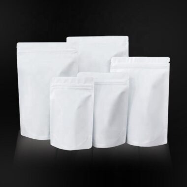 Custom Matte White Stand-Up Pouch with Zip Lock – Mylar Doypack Food Storage Bag