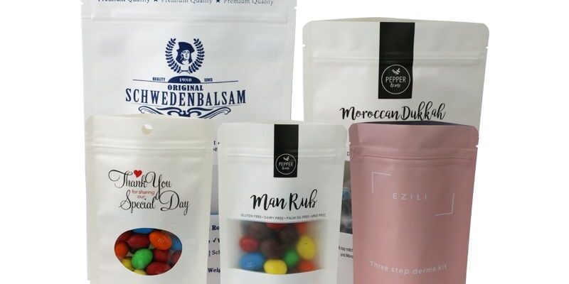 White Kraft Paper Stand-Up Pouch