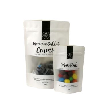  White Kraft Paper Stand-Up Pouch 