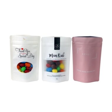  White Kraft Paper Stand-Up Pouch 