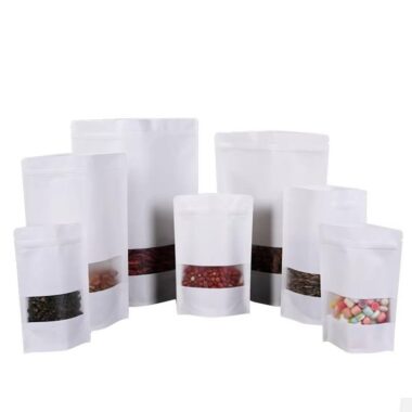 Custom White Paper Zipper Pouch