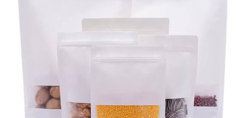 Custom White Paper Zipper Pouch