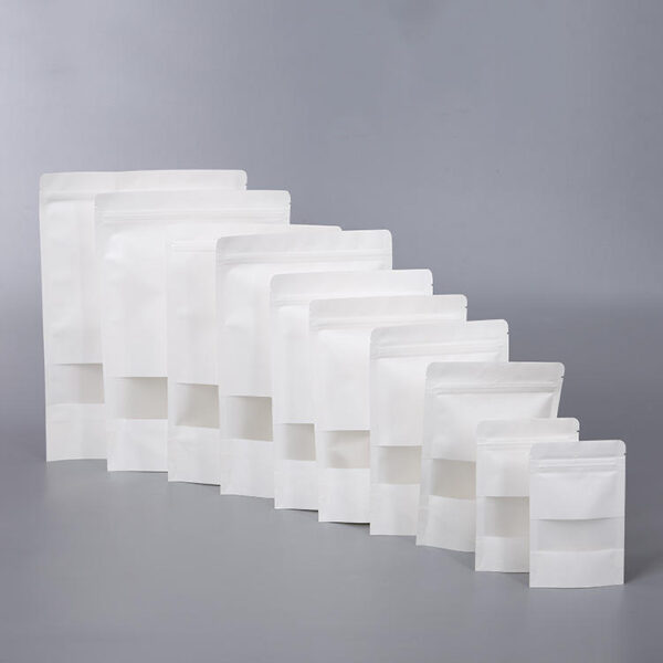 White Kraft Paper Stand-Up Pouch