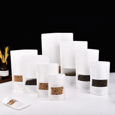 White Kraft Paper Stand-Up Pouch