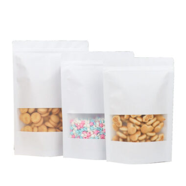  White Kraft Paper Food Packaging Pouch