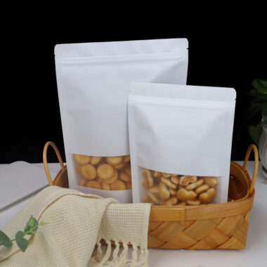  White Kraft Paper Food Packaging Pouch