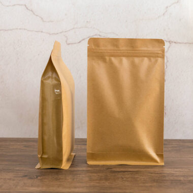 Biodegradable brown kraft food pouch with eco-friendly design