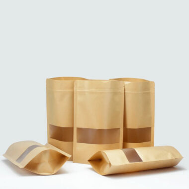 Biodegradable kraft zipper pouch for eco food packaging