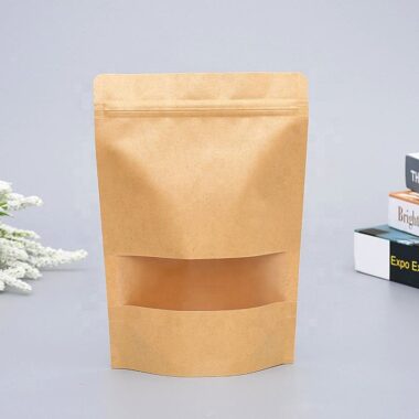 Biodegradable kraft zipper pouch for eco food packaging