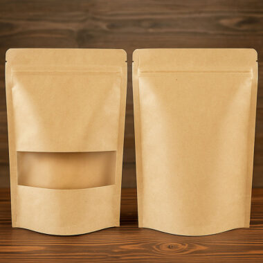 Biodegradable kraft zipper pouch for eco food packaging