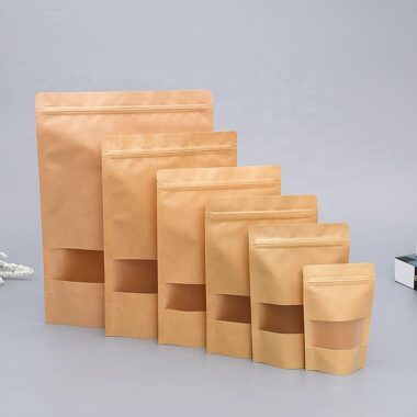 Biodegradable kraft zipper pouch for eco food packaging