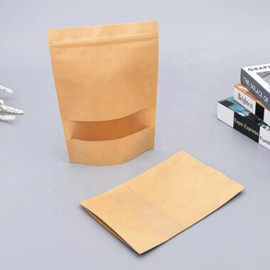Biodegradable kraft zipper pouch for eco food packaging