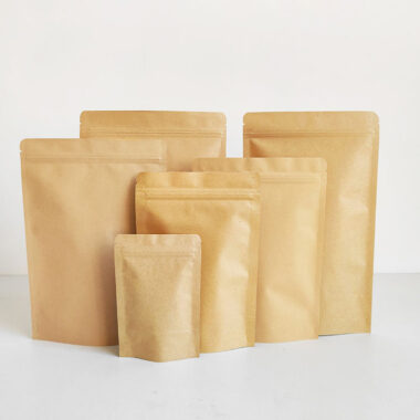 Brown kraft self-sealing food pouch with durable design