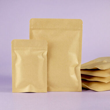 Brown kraft self-sealing food pouch with durable design