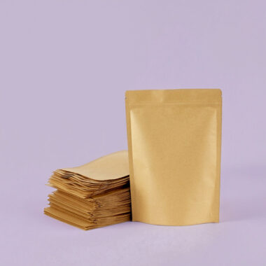 Brown kraft self-sealing food pouch with durable design