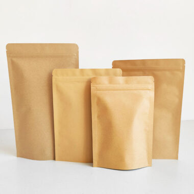 Brown kraft self-sealing food pouch with durable design