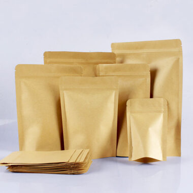 Brown kraft self-sealing food pouch with durable design