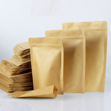 Brown kraft self-sealing food pouch with durable design