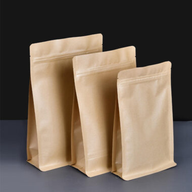 Custom logo food-grade kraft pouch with resealable zipper