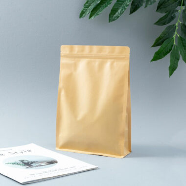 Custom logo food-grade kraft pouch with resealable zipper