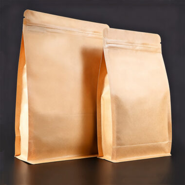 Custom logo food-grade kraft pouch with resealable zipper