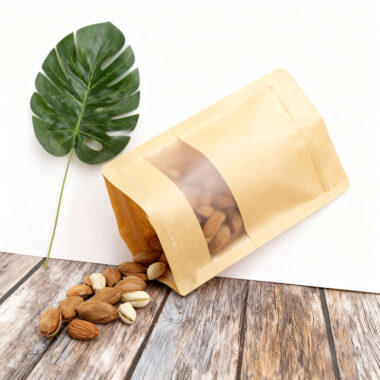 Food-grade kraft zipper pouch with transparent window