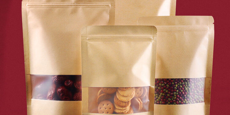 Food-grade resealable zipper paper pouch for snack packaging