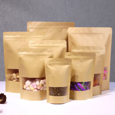 Food-grade resealable zipper paper pouch for snack packaging