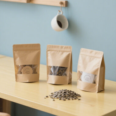 Kraft candy and dry food pouch with clear window