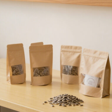 Kraft candy and dry food pouch with clear window