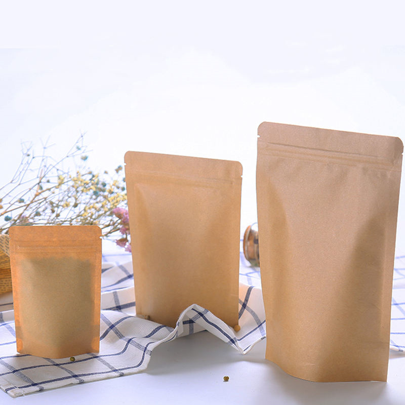 Kraft paper snack pouch for leisure food packaging