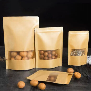 Kraft paper zipper pouch for secure food packaging