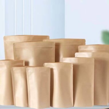 Kraft food pouch with strong zipper seal for packaging