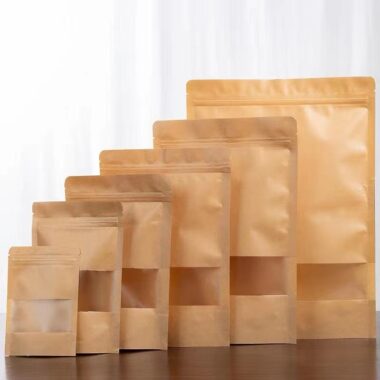 Kraft paper zipper pouch for secure food packaging