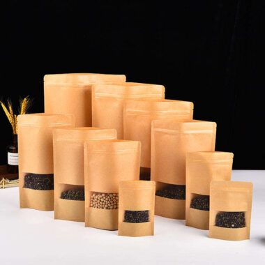 Kraft paper zipper pouch for secure food packaging