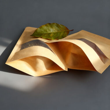 Stand-up kraft pouch with clear window and zipper seal