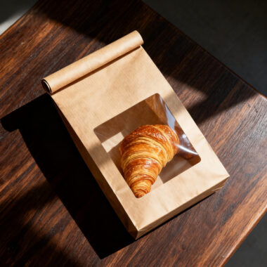 Kraft window pouch for cake and candy nut food packaging